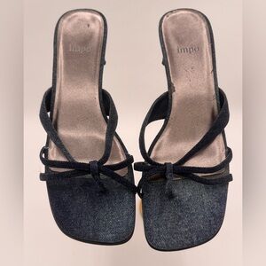 Impo Denim Kitten Heel Mules